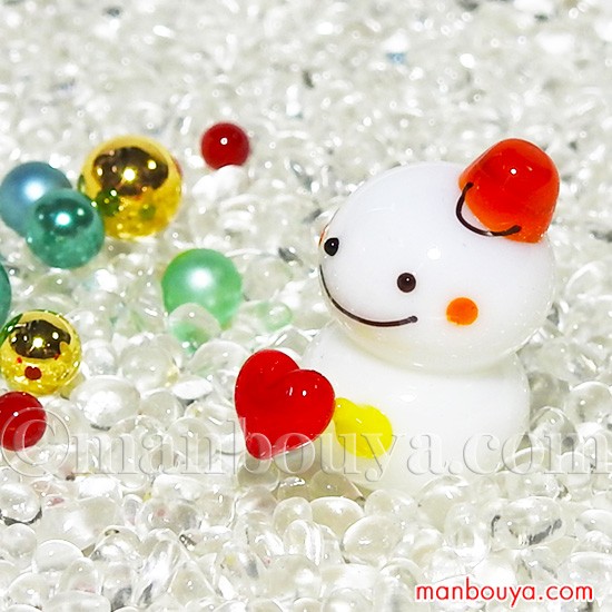 雪だるま ミニチュア ガラス細工 クリスマス 飾り グラススクエア ゆき