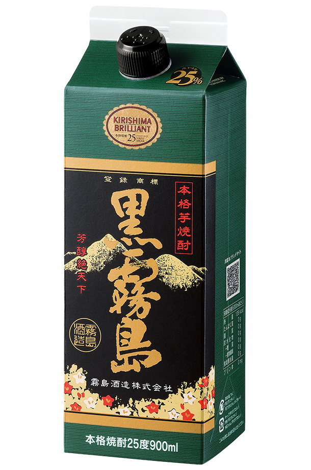 黒霧島 霧島酒造 25度 900ml スリムパック 紙 6本 1ケース 焼酎 宮崎