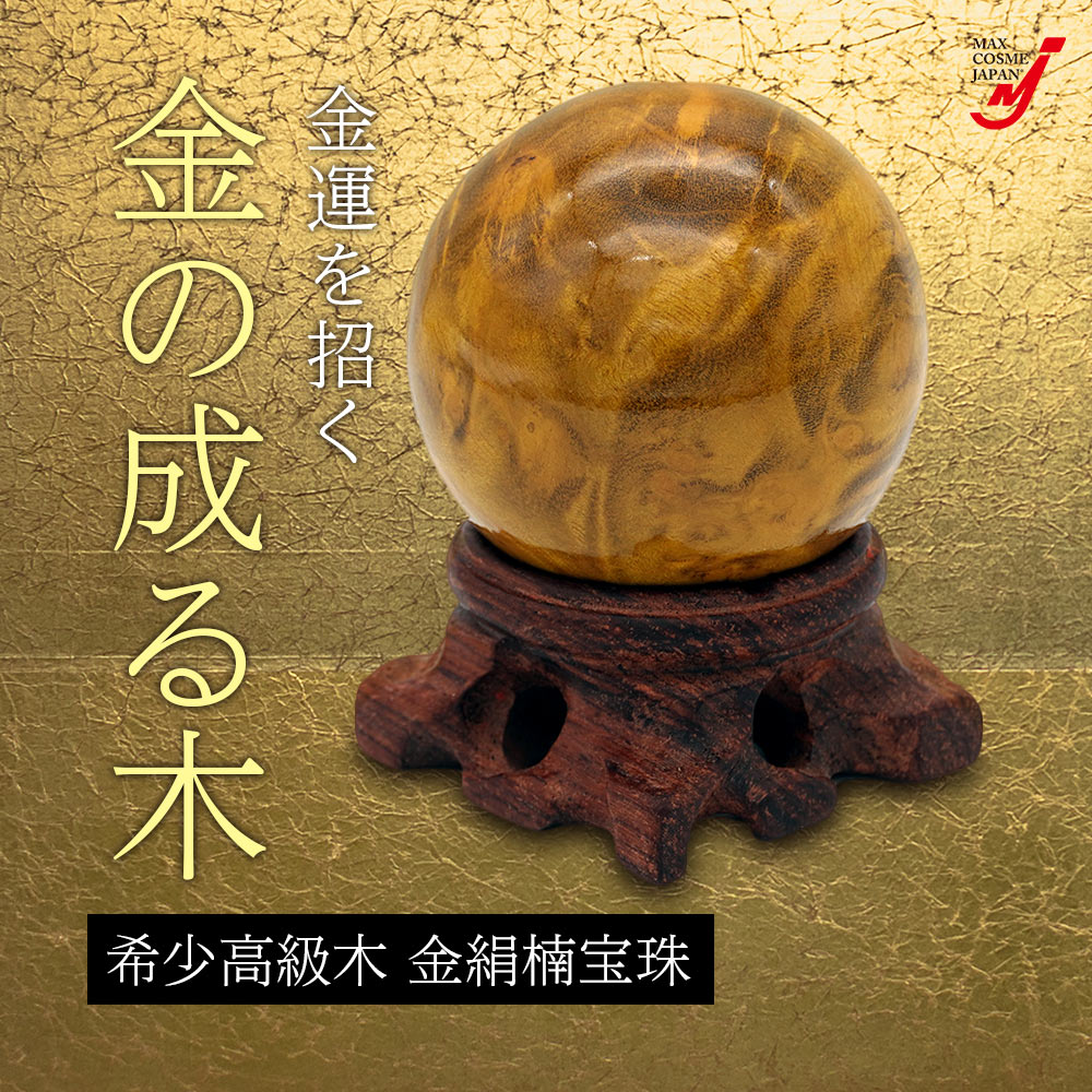 置物 金のなる木 希少 高級木 金絹楠 宝珠 工芸品 開運 金運