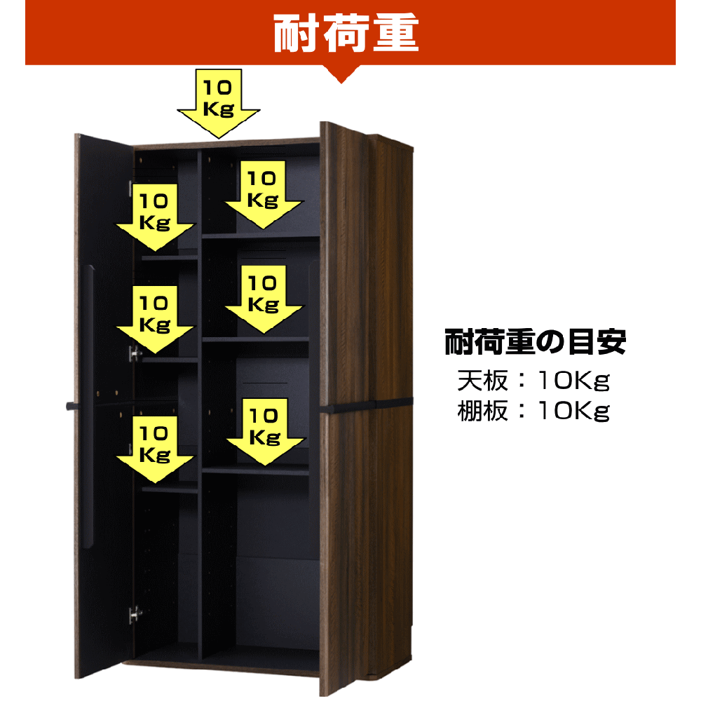 室内物置 両開き 扉付き 収納庫 ストッカー 収納ラック キャビネット