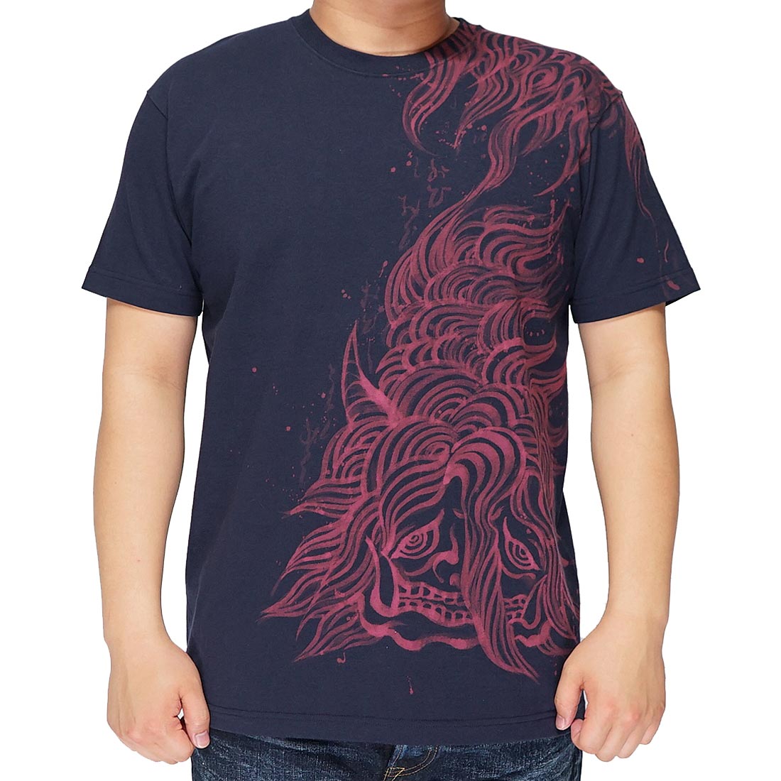 羽水 うすい 和柄 Tシャツ 手描き おとろし 妖怪 半袖 ot21 : ジーンズ