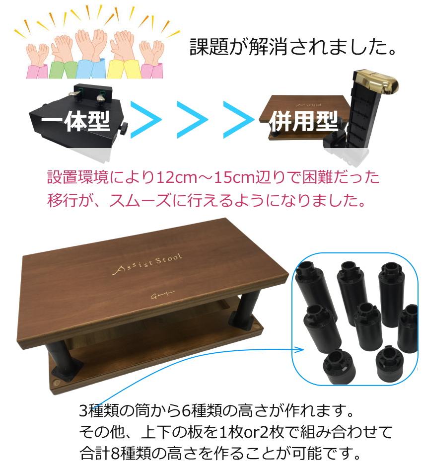 ピアノ補助ペダル アシストペダルとピアノ足台 アシストスツール 茶色