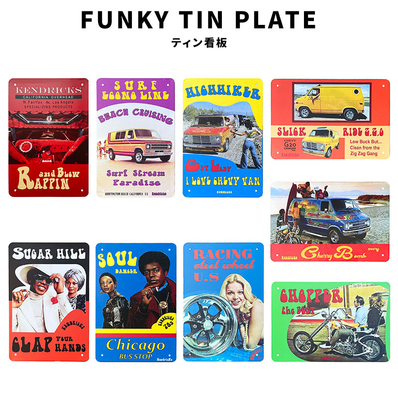 FUNKY TIN PLATE ティン看板 70年代 70's レトロ ヴィンテージ