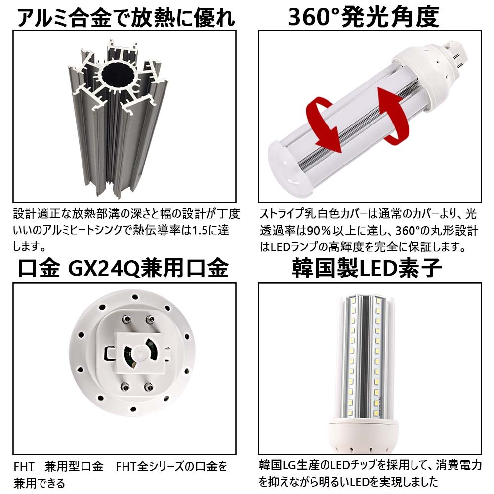 FHT24EX ツイン蛍光灯 fht24led交換用コンパクト蛍光灯 FHT24EX-W 10w