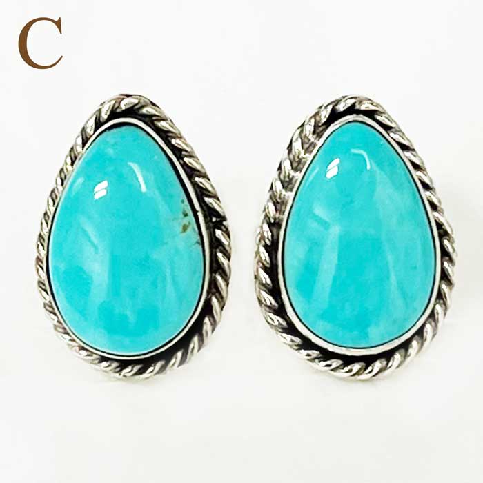 インディアンジュエリー ナバホ ターコイズ シルバー ピアス INDIAN