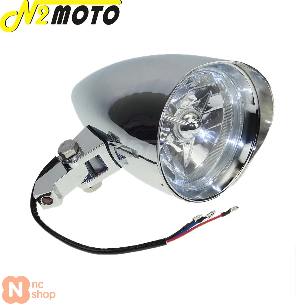 並行輸入品】 クロムメッキ仕上げバイク用4.5インチヘッドライト