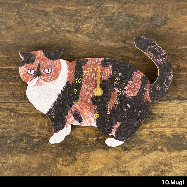 松尾ミユキ 壁掛け時計 おしゃれ 猫グッズ diecut clock(ダイカット