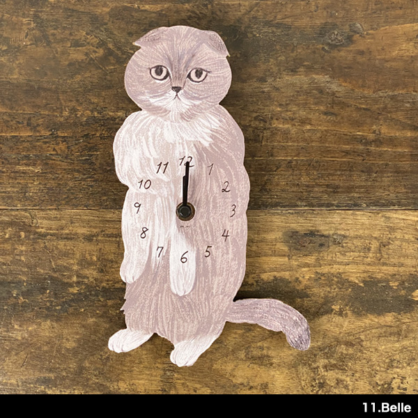 松尾ミユキ 壁掛け時計 おしゃれ 猫グッズ diecut clock(ダイカット