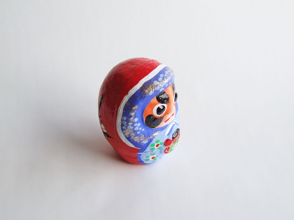郷土玩具 民藝 宮城県 仙台張子 松川だるま 玉入り 4寸 : おまめ