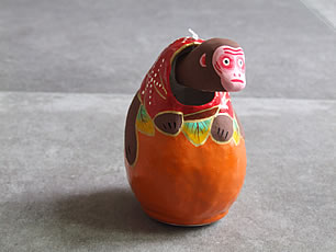 郷土玩具 民藝 静岡県 浜松張子 鈴木伸江 酒買いだるま 赤 徳利 縁起物
