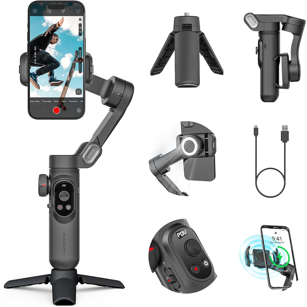 AOCHUAN SMART X PRO スマホジンバル 折りたたみ式 手持ち