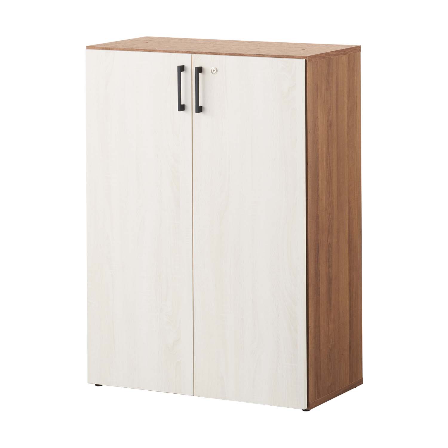 オフィスコム 法人様限定 キャビネット おしゃれ 木製 レモダ 3段 扉