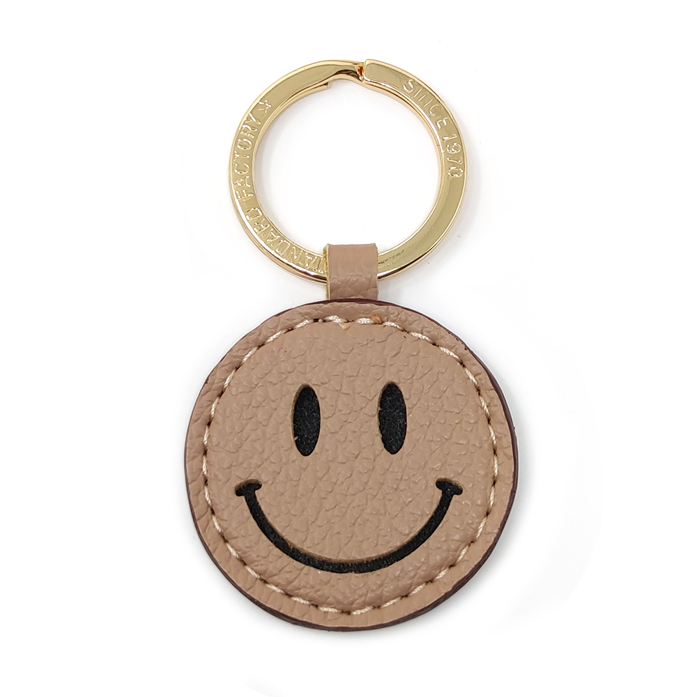 スマイル キーホルダー ニコちゃん PUレザー キーリング バッグ