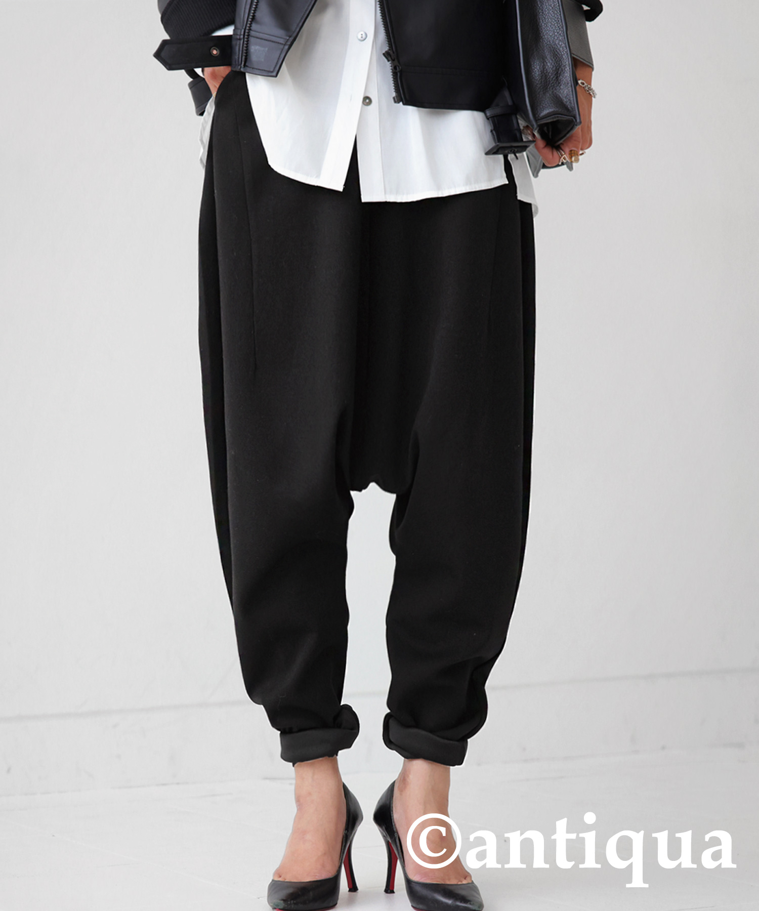 antiqua（アンティカ） ポンチサルエルパンツ バレルレッグ パンツ