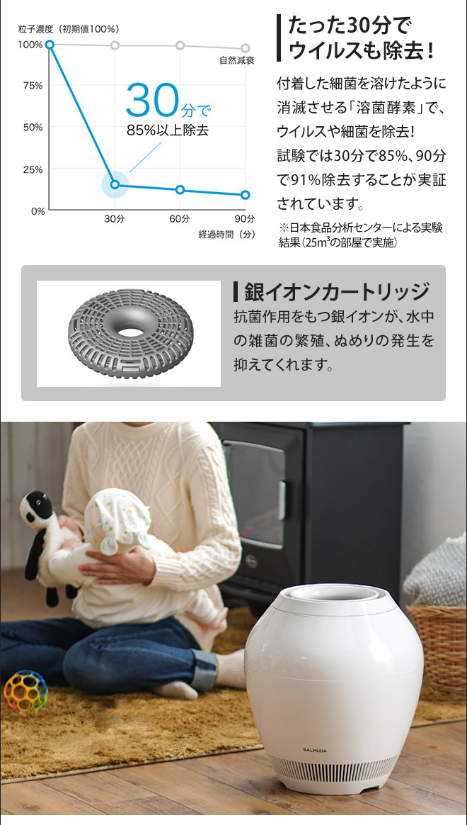 2021年製 BALMUDA バルミューダ Rain レイン 気化式加湿器 ERN-1100SD