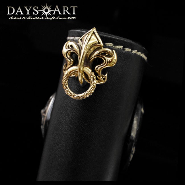 ドロップハンドル トチカン ブラス 真鍮 百合の紋章 アラベスク彫刻