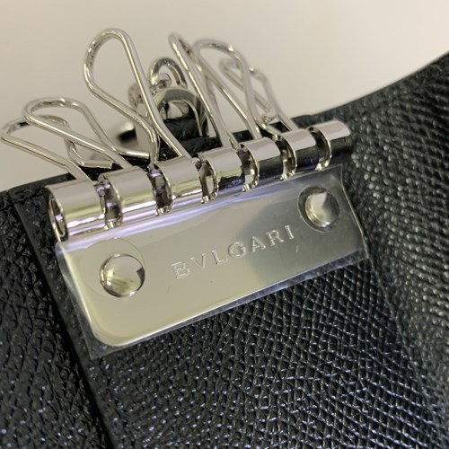 付属品完備✨️ブルガリ ロゴクリップ 6連レザーキーケース 黒