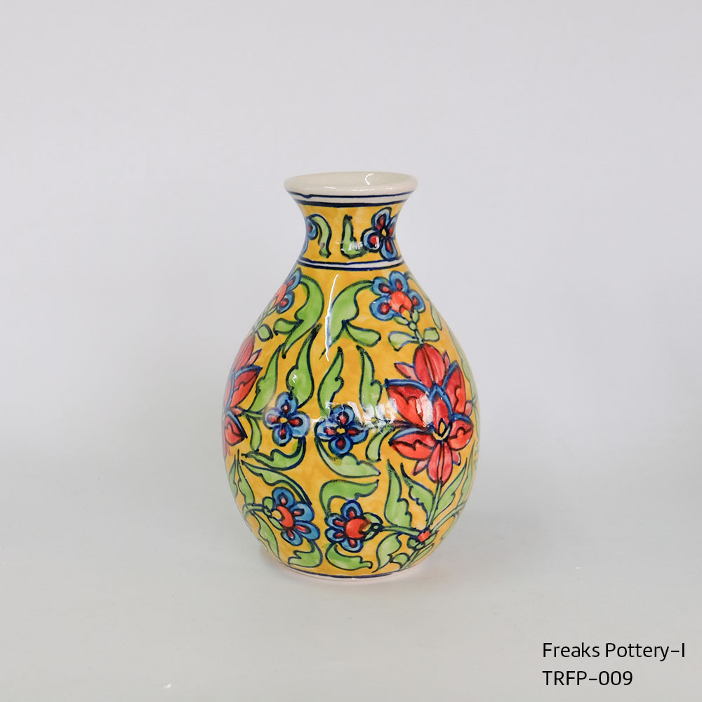 花瓶 おしゃれ インド製 ハンドメイド アート 陶器 | Freaks Pottery