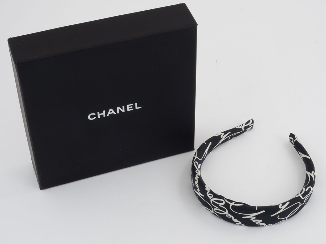 CHANEL（シャネル） 2024 シルク カチューシャ ブラックxホワイト