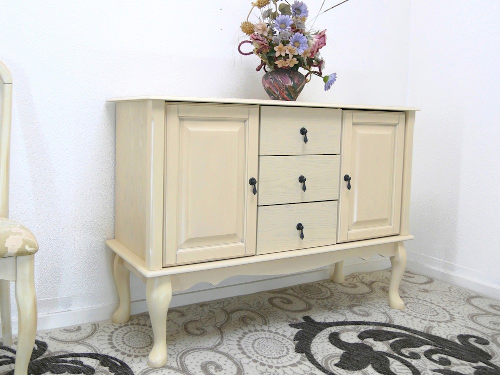 サイドボード 幅120cm クラシック調 猫脚 フレンチ クイーンアン様式
