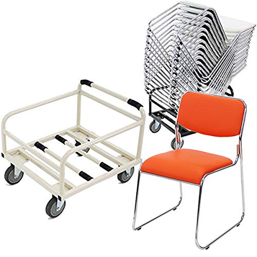 12脚セット+収納台車 ミーティングチェア 会議椅子 スタッキングチェア