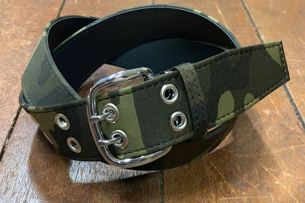 Wピンベルト】 迷彩柄ベルト 40ミリ幅 ダブルピンベルト camo柄