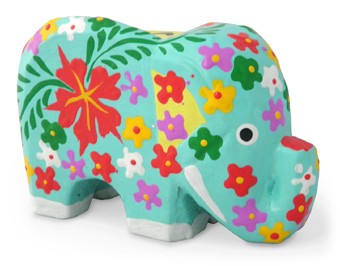 ゾウ 雑貨 木彫り 象 カレンダー 暦 卓上 置物(風水 縁起物 開運