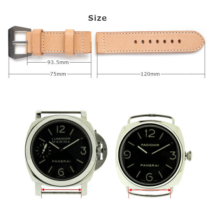 時計ベルト バンド パネライ PANERAI専用 MF WW2/ホワイト [WW2] 26mm