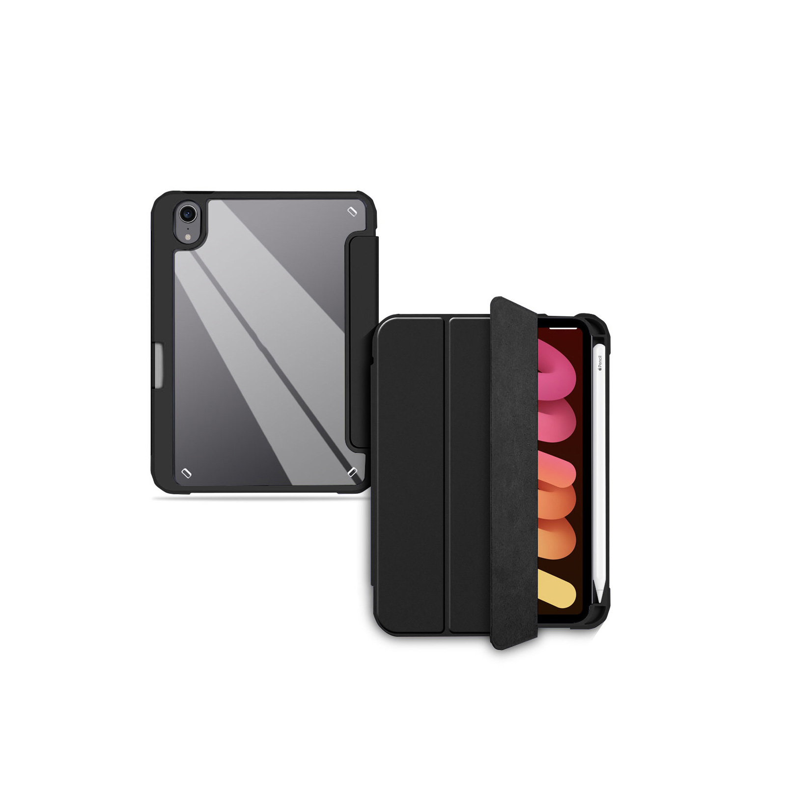 iPad Apple mini 7 2024モデル ケース 手帳型 カバー TPU&PUレザー素材