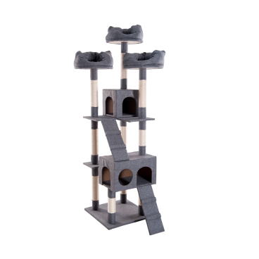 キャットタワー 据え置き 多頭 大型 おしゃれ 全高175cm ファブリック