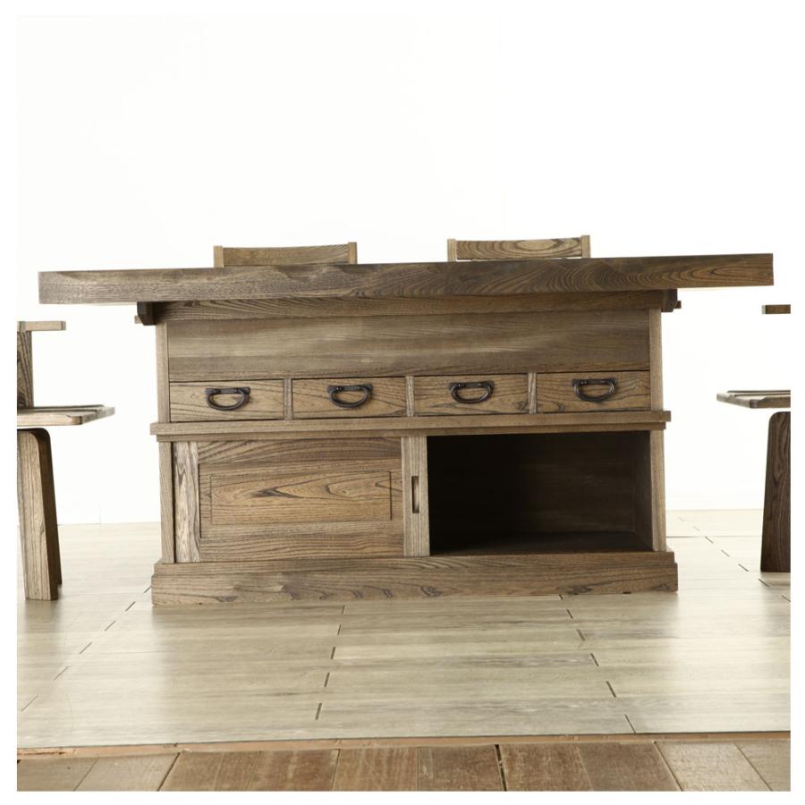 囲炉裏テーブル 囲炉裏付き座卓 民芸調 アンティーク 古民家 旅館 天然