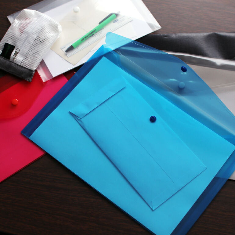 ファイルバッグ 書類整理 ステーショナリー クリア ビニール A4