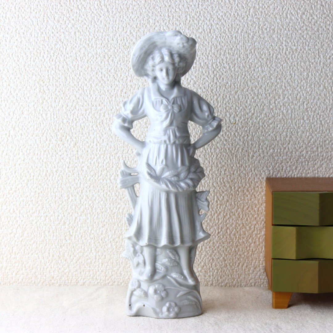 絵付け前の欧風陶器製人形 日本製 美濃焼 白い陶器製人形 ドール