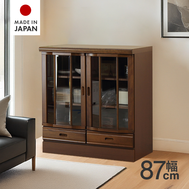 大川家具購入 日本製 ファニテリア・マキ サイドボード ガラス