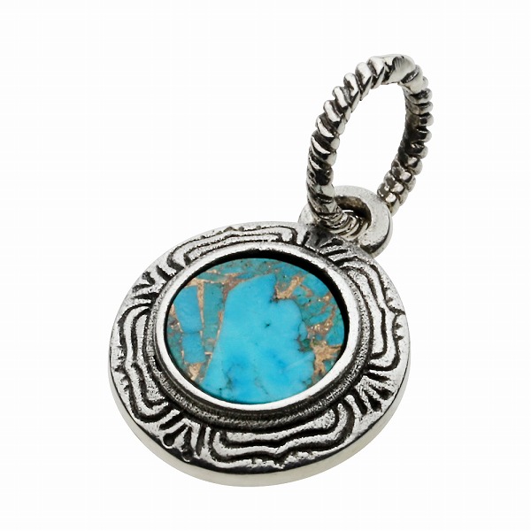 シルバーペンダント メンズ ネイティブ サークル ターコイズ シルバー