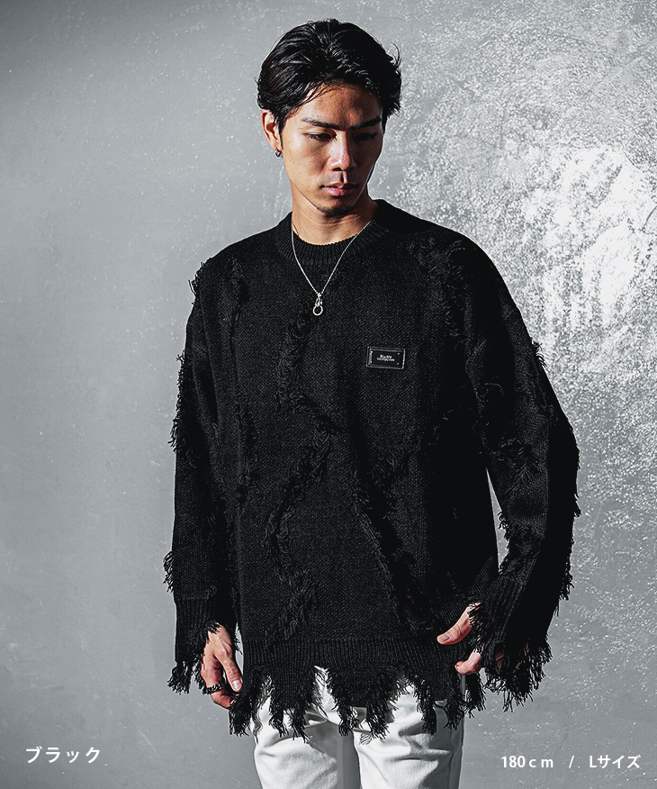 BLACK by VANQUISH（ブラックバイバンキッシュ） クルーネック ニット