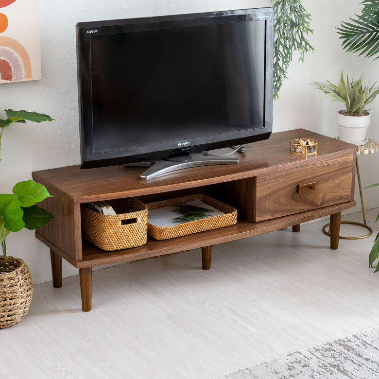 東谷 テレビ ボード TV 台 ラック 120cm 幅 天然木 ウォルナット