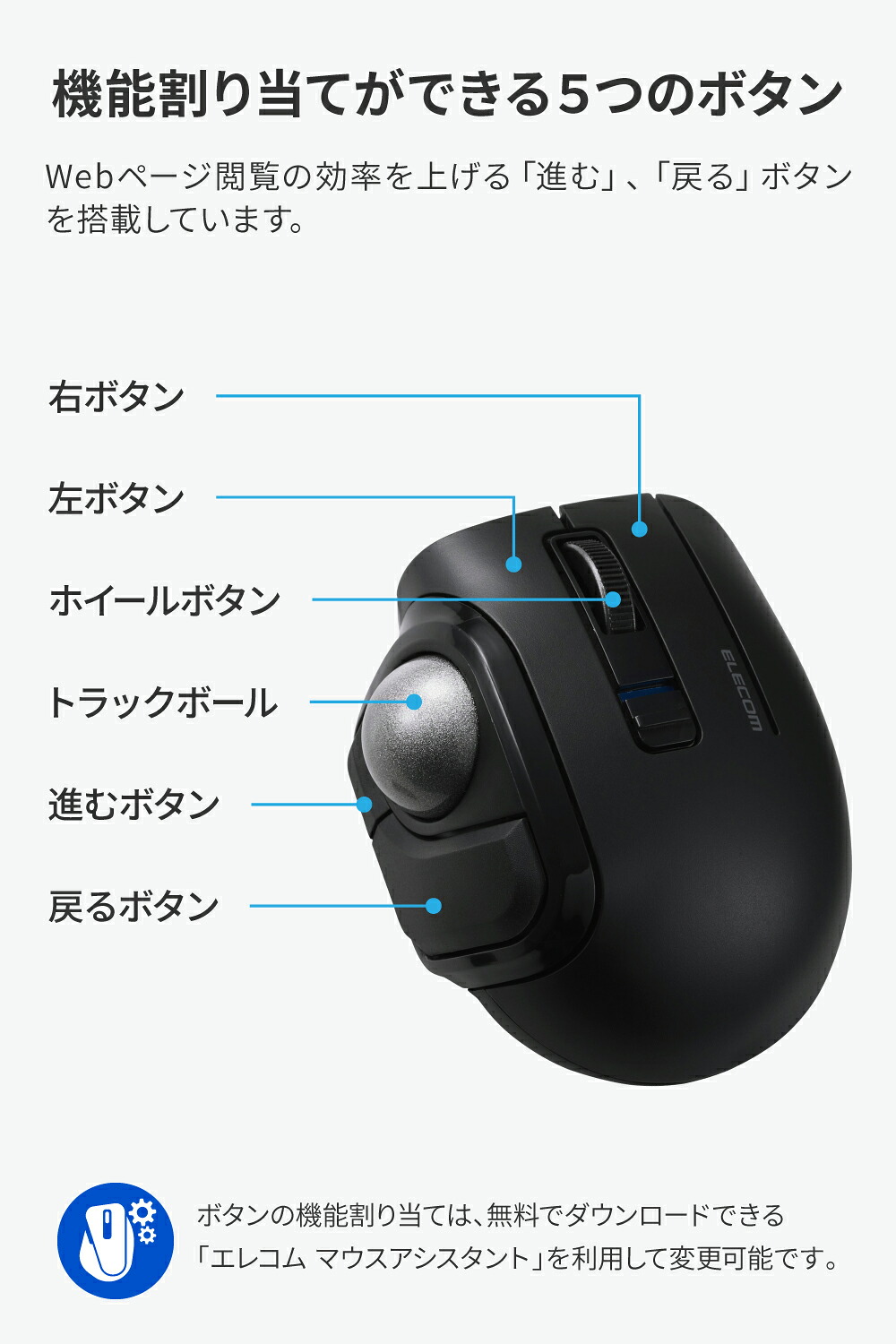 ELECOM（エレコム） トラックボールマウス bitra USB無線 Bluetooth 5