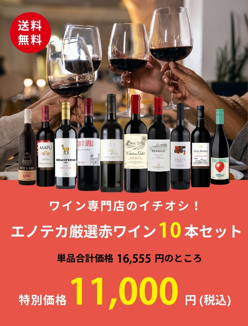 ワインセット エノテカ 厳選赤ワイン10本セット PA12-3 [750ml x 10