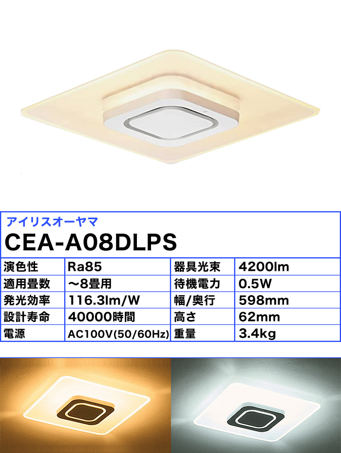 IRIS OHYAMA（アイリスオーヤマ） CEA-A08DLPS LEDシーリングライト 8