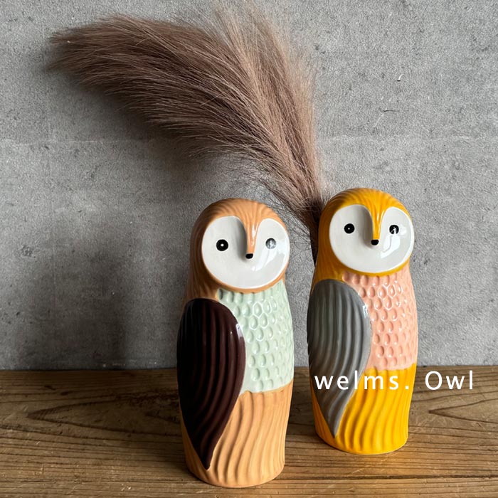 1,111円OFFクーポンあり 花瓶 フラワーベース ふくろう 置物