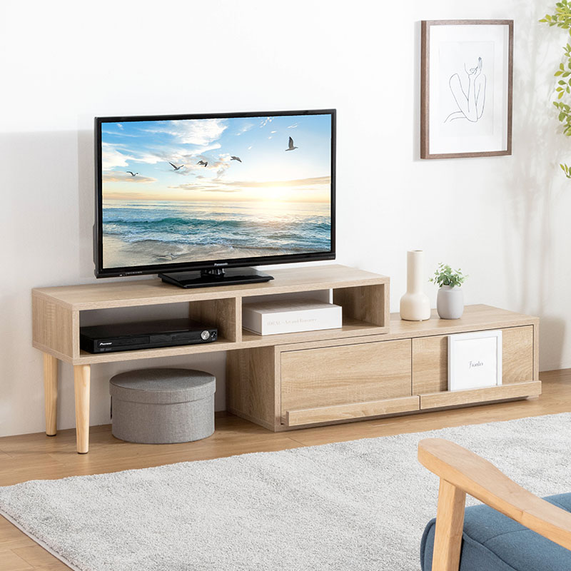 幅95㎝】 木製シンプルテレビ台 引き出し付き 幅95㎝】 木製シンプル