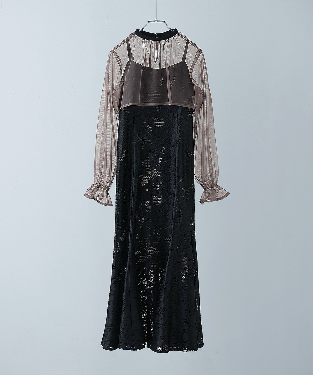 etoll.（エトル） 3wayシフォンボレロ&レースキャミドレス ワンピース