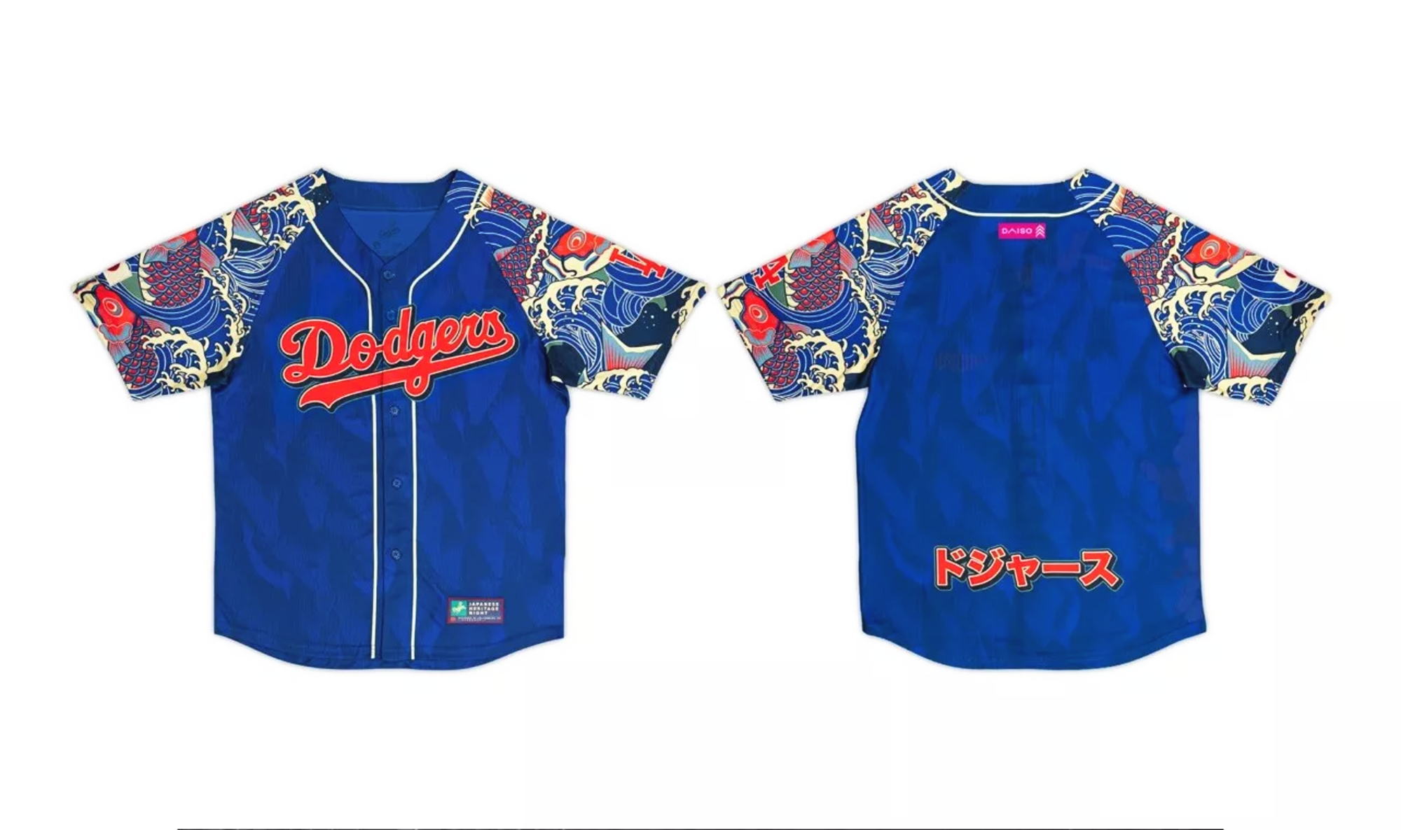 7/1 球場配布ドジャース ハワイアンナイトシャツ 大谷選手他イラスト