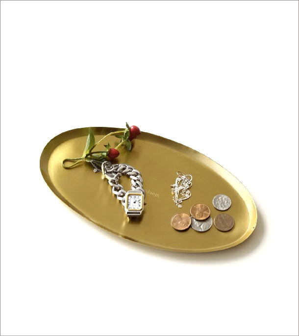 トレー トレイ おしゃれ ゴールド スチール 薄型 アクセサリートレイ