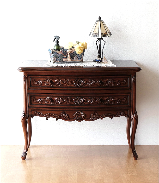 シ*跡様 オークションで格安出品☆猫脚 2段収納 アンティーク風