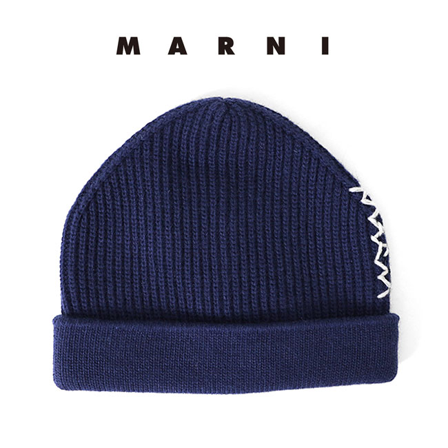 TIME SALE] MARNI マルニ ロゴ刺繍 ウール ニットキャップ CLZC0145Q0