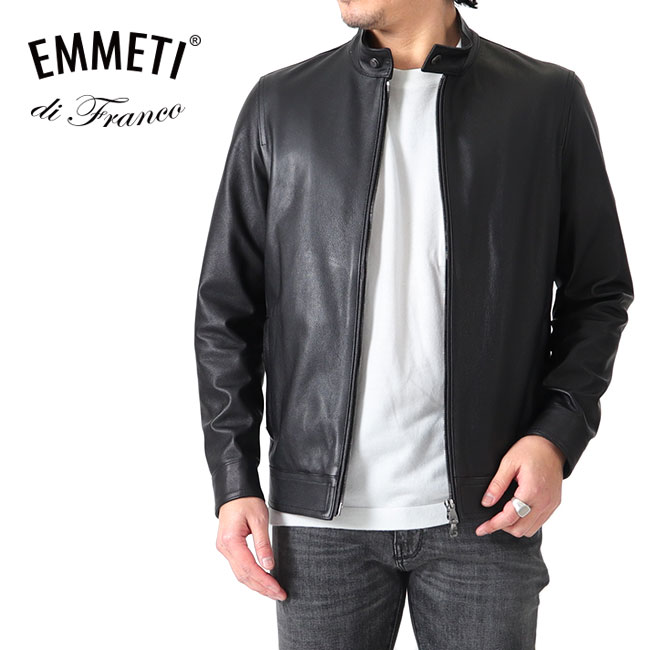 EMMETI エンメティ GIACOMO 襟付き シングル ライダースジャケット