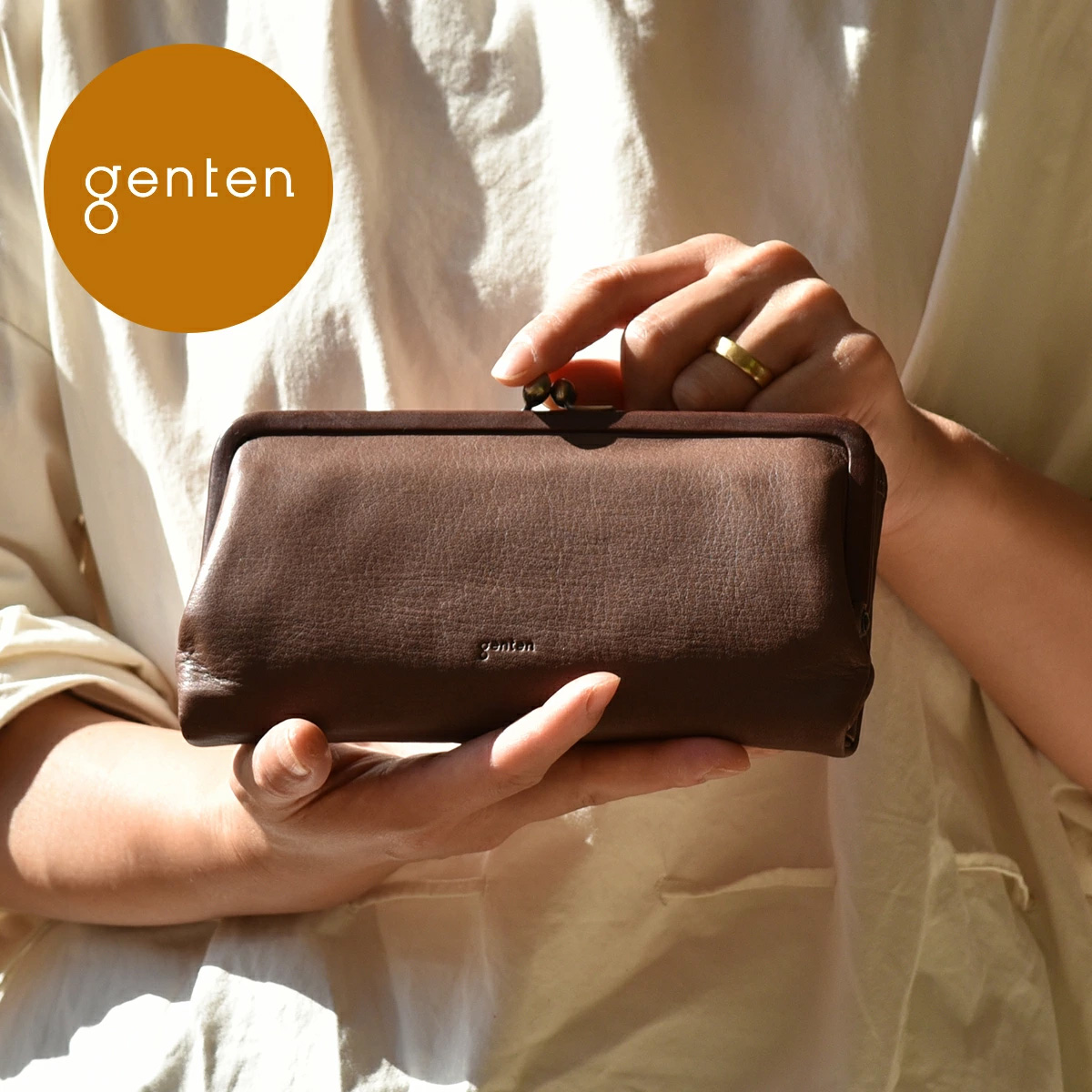 genten（ゲンテン） genten 43284 gソフト2 口金二つ折り 長財布 本革