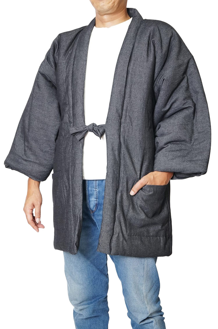 ひめか はんてん メンズ 綿入れ 半天 丹前 どてら 綿入り 半纏 デニム